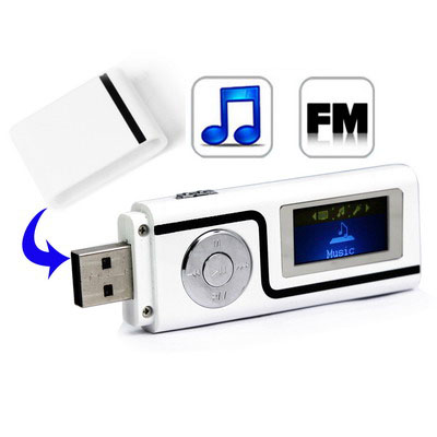 8GB MP3 Player with LCD Screen, Support FM Radio, Double 3.5 mm Earphone (White)